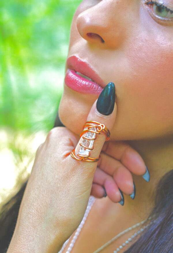 Clear quartz ring